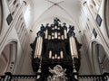 Organ pipes in old catholic church Royalty Free Stock Photo