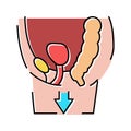 organ prolapse disease color icon vector illustration