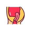 Organ prolapse line icon. Isolated vector element.