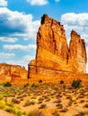 The Organ, a Sandstone Formation along the Arches Scenic Drive in Arches National Park Royalty Free Stock Photo