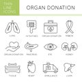 Organ Transplantation icon set