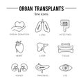 Organ Transplantation icon set