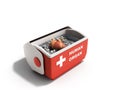 Organ transportation concept open human organ refrigerator box r