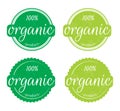 Organic pruduct 100% , Wording Design, Illustration of an organic label / sticker on white background Royalty Free Stock Photo