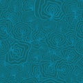 Organic abstract nature inspired modern turquoise and acqua seameless pattern