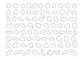 Organic abstract random blob shapes in minimal black line design. Fluid irregular forms elements outline. Liquid blotch