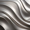 Organic Abstract Silver Wavy Metal Background With Hyper-realistic Details Royalty Free Stock Photo