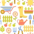 Organic agriculture seamless vector background