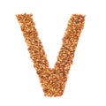 Organic Alfalfa seed Medicago sativa in letter V Shape.