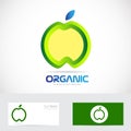 Organic apple nature food concept logo