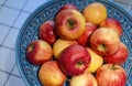 Organic apples in a fruit bowl Royalty Free Stock Photo
