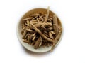 Organic Ashwagandha (Withania somnifera) roots. Royalty Free Stock Photo