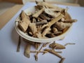 Organic Ashwagandha (Withania somnifera) roots.