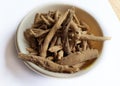 Organic Ashwagandha (Withania somnifera) roots.