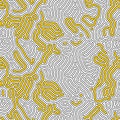 Organic background with rounded lines. Diffusion reaction seamless pattern. Linear design with bionic shapes. Abstract