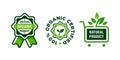 Organic badge vector. certified organic Set of labels and stickers for green organic food and drink, and natural product.