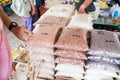 Organic Bario rice retailed at market stall in Miri, Sarawak Royalty Free Stock Photo