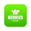 Organic berries icon green vector