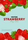 Organic berry banner with juicy strawberry