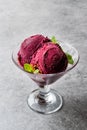 Organic Berry Sorbet Ice Cream Balls in Cup Ready to Eat. Royalty Free Stock Photo