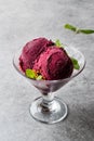 Organic Berry Sorbet Ice Cream Balls in Cup Ready to Eat. Royalty Free Stock Photo