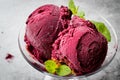 Organic Berry Sorbet Ice Cream Balls in Cup Ready to Eat. Royalty Free Stock Photo