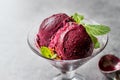 Organic Berry Sorbet Ice Cream Balls in Cup Ready to Eat. Royalty Free Stock Photo