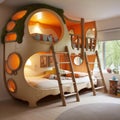 Organic Biomorphic Bunk Beds For Kids Room Decor