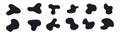 Organic blob shapes. Isolated dynamic blob set on white background. Abstract fluid figures Royalty Free Stock Photo