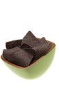 Organic blue corn tortilla chips Royalty Free Stock Photo