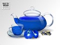 Organic blue tea Anchan, Clitoria, Butterfly Pea Royalty Free Stock Photo