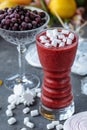 Organic Blueberry Smoothy made with fresh ingredients Royalty Free Stock Photo
