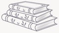 Organic books stack with leaf design, embodying nature\'s wisdom and timeless knowledge, vector design Generative AI Royalty Free Stock Photo