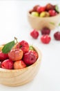 Organic Brazilian Acerola Fruit small cherry. Royalty Free Stock Photo