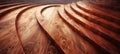 Organic brown wooden waves abstract closeup art background with detailed waving texture Royalty Free Stock Photo