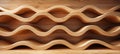 Organic brown wooden waves wall abstract closeup wood art background texture banner Royalty Free Stock Photo