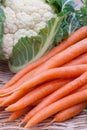 Organic Carrots and Cauliflower Royalty Free Stock Photo