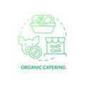 Organic catering green gradient concept icon