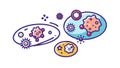 Organic Cell Structure Icon: Biological Science Cellular Processes, vector design Generative AI Royalty Free Stock Photo