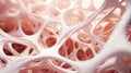 Organic cellular structure osteons matrix. Futuristic bio cement. Generative AI