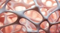 Organic cellular structure osteons matrix. Futuristic bio cement. Generative AI