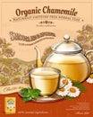 Organic chamomile tea ads Royalty Free Stock Photo