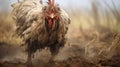 Organic Chaos: The Majestic Gray Rooster In Explosive Pigmentation