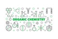 Organic Chemistry outline banner. Vector illustration