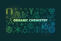 Organic Chemistry outline banner. Vector chemistry illustration