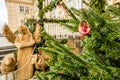 Organic Christmas decoration and Nativity scene made of straw, Prague, Czech Republic Royalty Free Stock Photo