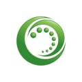 Organic Circle Green Crescent Symbol Design