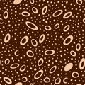 Organic Circle Pattern On Brown Background - Memphis Design Inspired Royalty Free Stock Photo