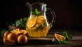 Organic citrus mojito, a healthy summer refreshment generative AI