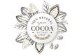 Organic cocoa round label with type design Royalty Free Stock Photo